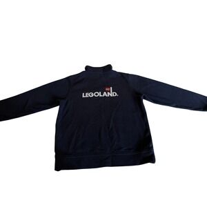 Legoland Mens Small Navy Blue‎ Quarter Zip Pullover Sweatshirt Lego Bricks Logo